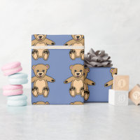 Chalkboard Teddy Bear Boy Baby Shower Wrapping Paper