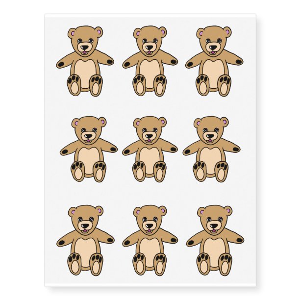 Teddy Bear Temporary Tattoos | Zazzle