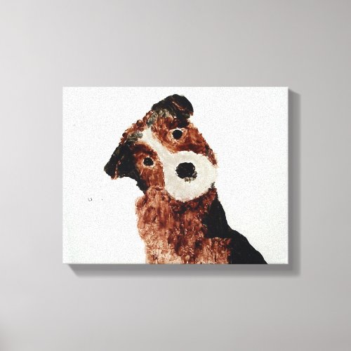 Cute Brown Terrier Dog Art Canvas Print