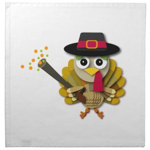 Cute Brown Thanksgiving Turkey Cartoon Cloth Napkin