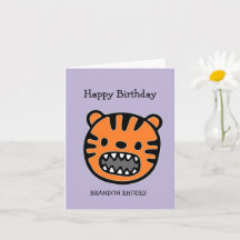 Cute brown tiger face purple