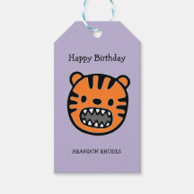 Cute brown tiger face purple