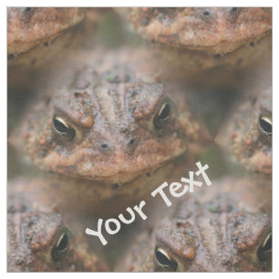 Cute Brown Toad Face Animal Pattern Fabric