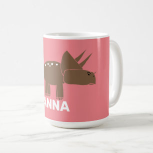 Cute Brown Triceratops Dinosaur For Kids Coffee Mug