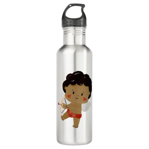 Cute Brown Valentines Day Angel Cupid Stainless Steel Water Bottle