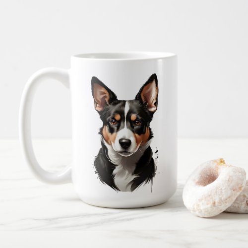 Cute Brown White Black Dog Puppy  Coffee Mug