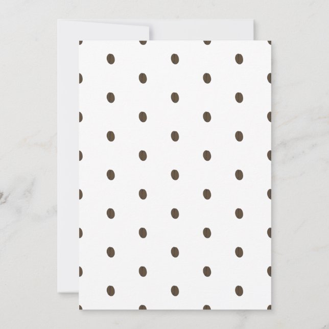 Cute Brown & White Neutral Coffee Baby Shower Anno Announcement (Back)