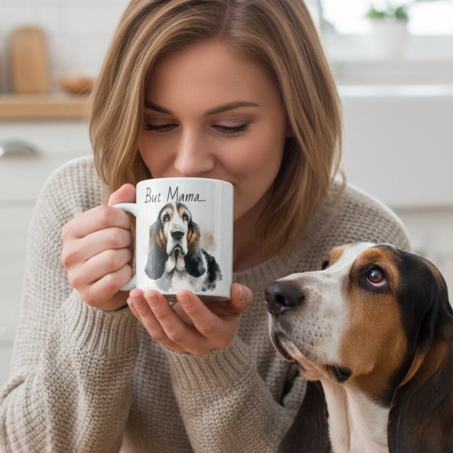 Cute Browns and Black Basset Hound Mug (Creator Uploaded)