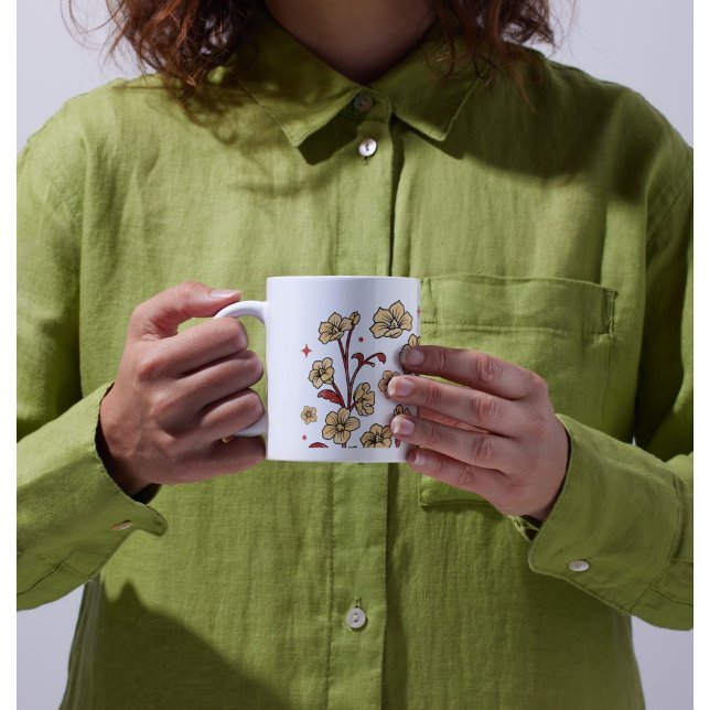 Cute Browns COFFEE IN THE GARDEN PERSONALIZE Mug (Creator Uploaded)