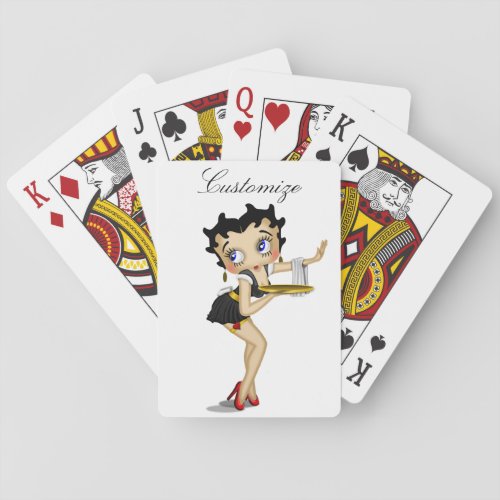 Cute Brunette Barmaid Thunder_Cove Poker Cards