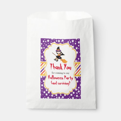 Cute Brunette Witch Halloween Party Favor Bag