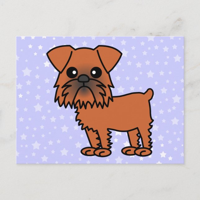 Cute Brussels Griffon Cartoon Postcard (Front)