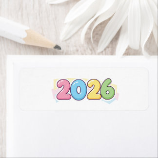 Cute Bubble 2026 Typography – Candy Gloss Pastel Label