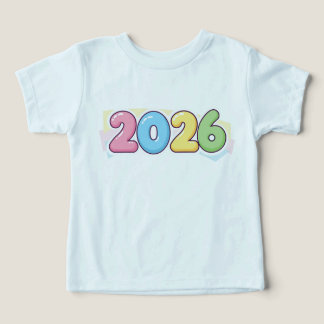 Cute Bubble 2026 Typography – Candy Gloss Pastel Toddler T-shirt