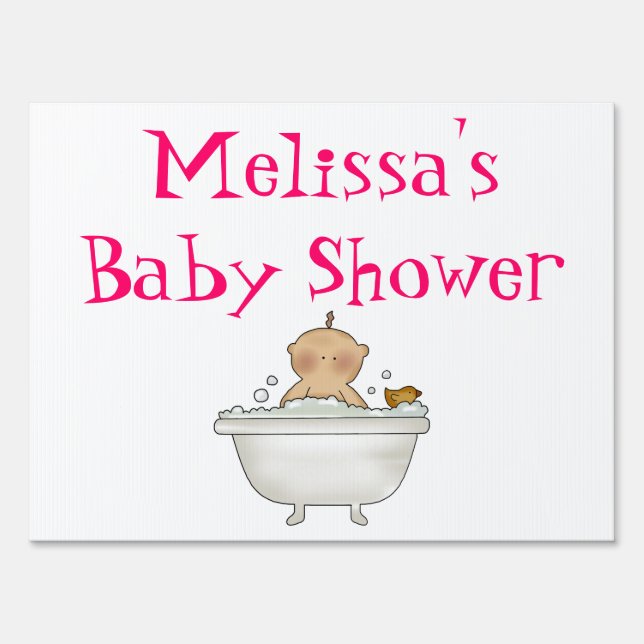 Cute Bubble Bath Baby Shower Yard Sign (Front)