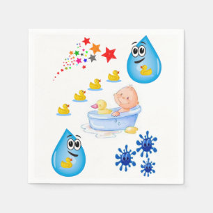 Cute Bubble Bath Duck Paper Napkins