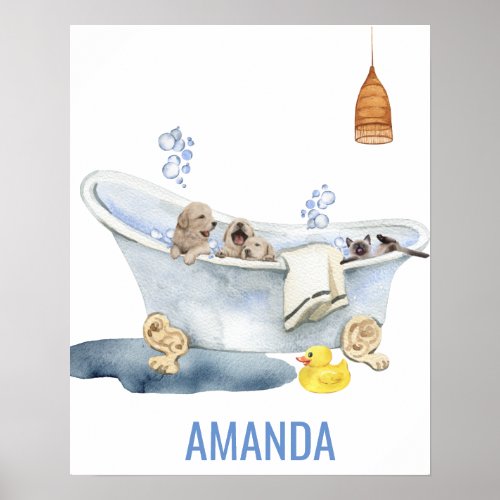 Cute Bubble Bath Puppies Kitten Bath Decor