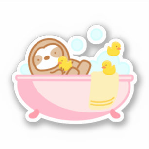 Cute Bubble Bath Sloth Sticker