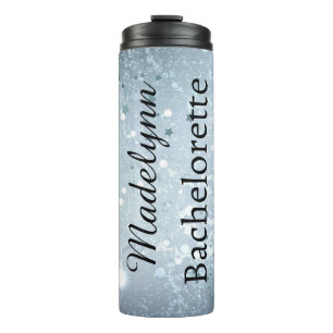 Cute Bubble Blue Personalized Bridesmaid Thermal Tumbler