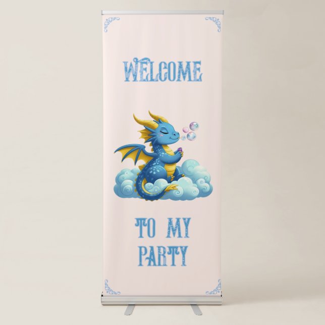 Cute Bubble cloud Dragon Retractable Banner (Front)