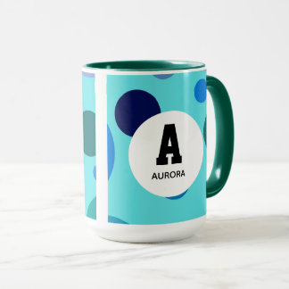 Cute Bubble design with Customizable Name Initial Mug