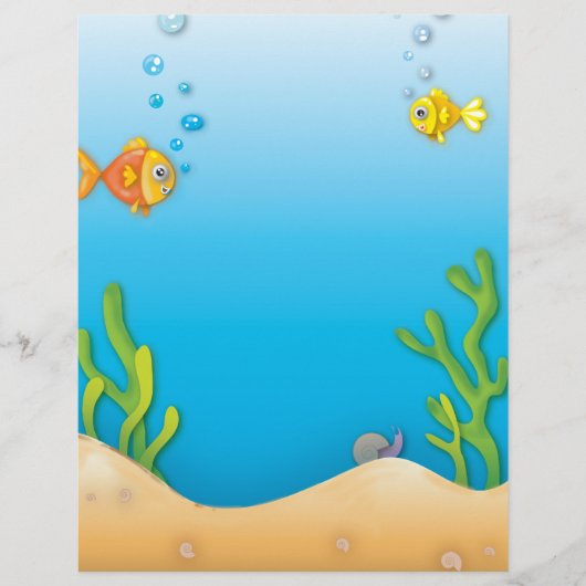 cute bubble fish underwater scene (Front)