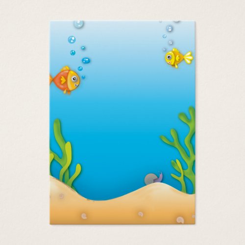 cute bubble fish underwater scene business card template
