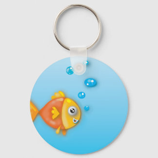 cute bubble fish underwater scene keychain