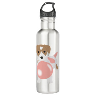 Cute Bubble Gum Dog Puppy Blowing Bubble Stainless Steel Water Bottle