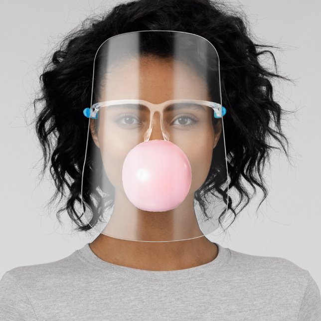Cute Bubble Gum Funny Face Shield (Insitu)