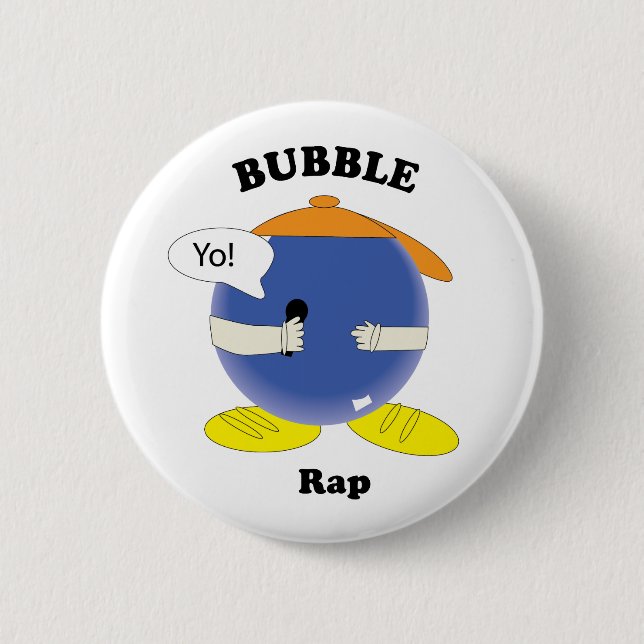 Cute Bubble Performer Music Pinback Button (Front)