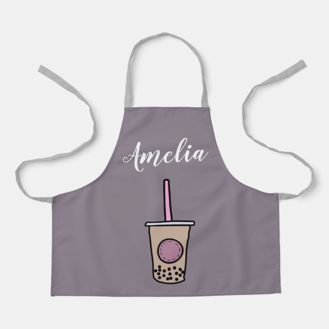Cute bubble tea apron (Front)