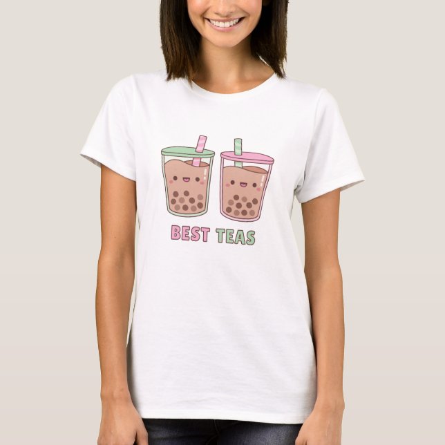 Cute Bubble Tea Best Teas Bestie T-Shirt (Front)