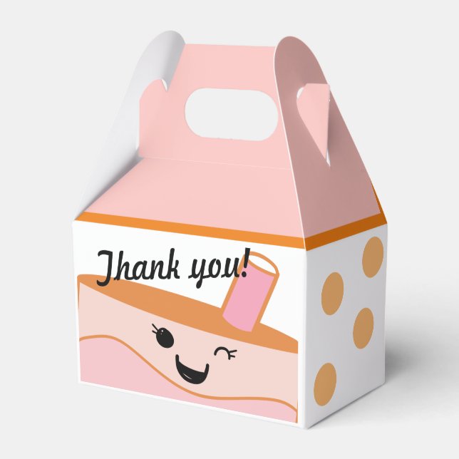 Cute Bubble Tea Boba Party Favor Boxes (Front Side)
