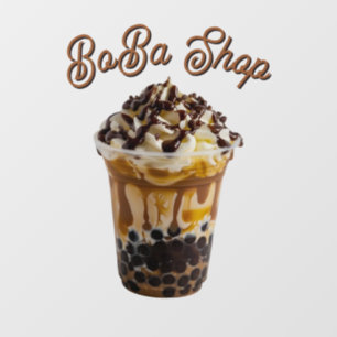 Cute bubble tea, boba tea Window Cling