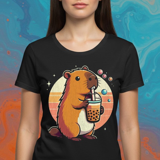 Cute Bubble Tea Capybara T-Shirt (Creator Uploaded)