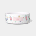 Cute Bubble Tea Custom Pastel Soft Colors Bowl<br><div class="desc">Cute and colorful pastel Bubble Tea pattern pet bowl with custom personalized name/text.</div>