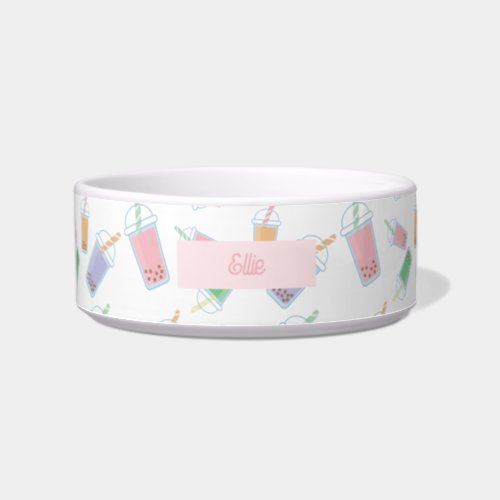 Cute Bubble Tea Custom Pastel Soft Colors Bowl