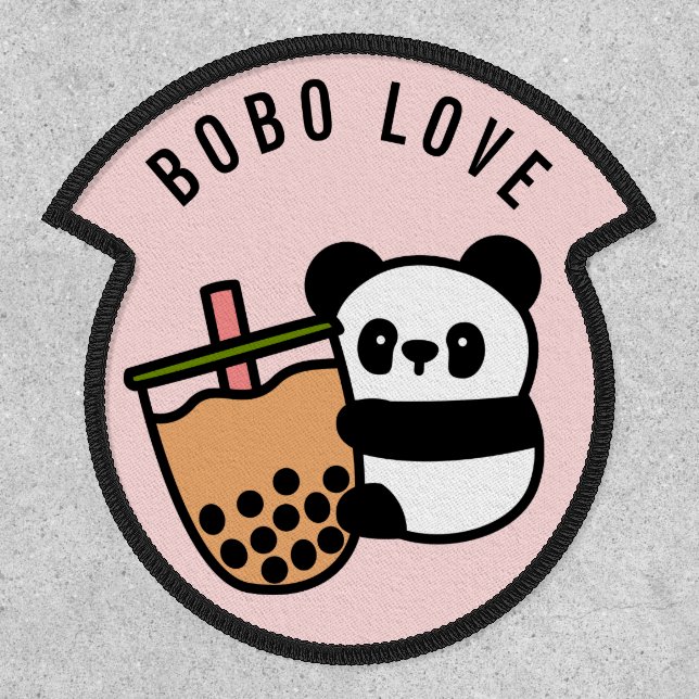 Cute Bubble Tea & Panda Bear Patch (Front)