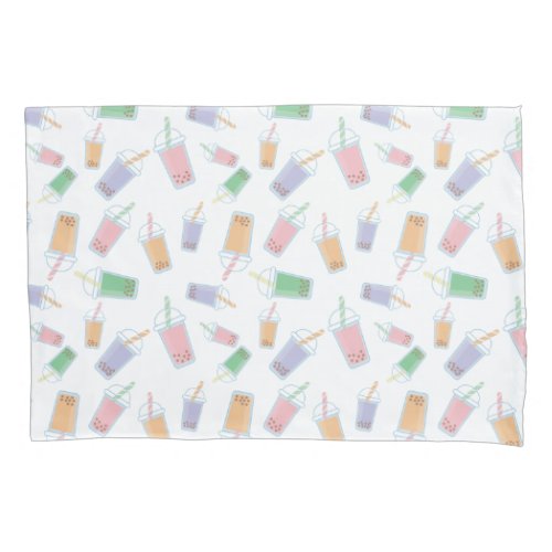 Cute Bubble Tea Pattern Pastel Soft Colors Baby Pillow Case