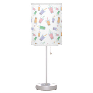 Cute Bubble Tea Pattern Pastel Soft Colors Baby Table Lamp
