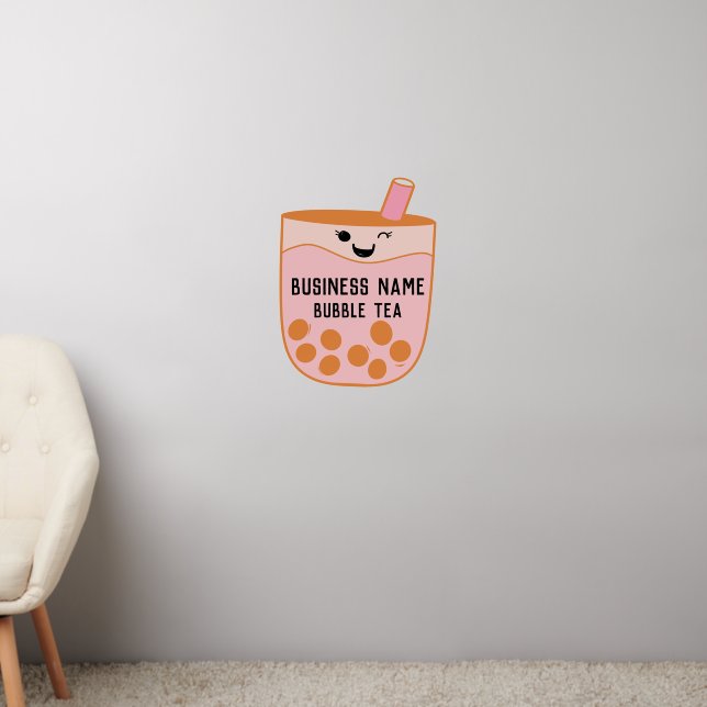 Cute Bubble Tea Shop Wall Decal (Living Room 2)