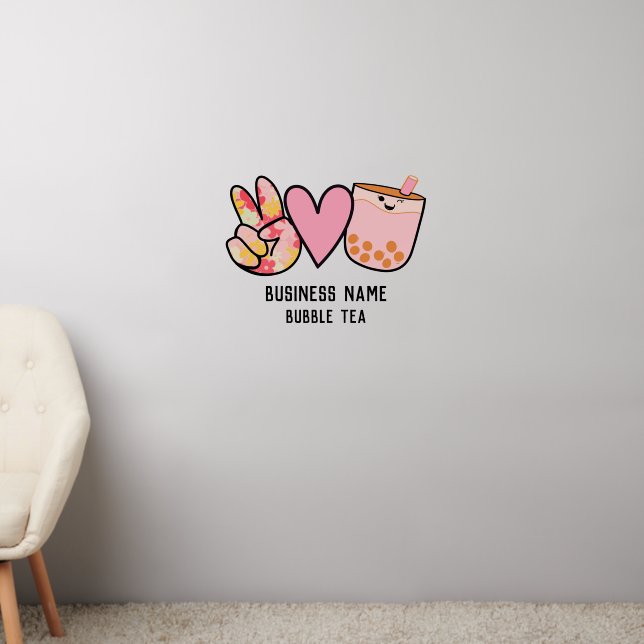 Cute Bubble Tea Shop Wall Decal (Living Room 2)
