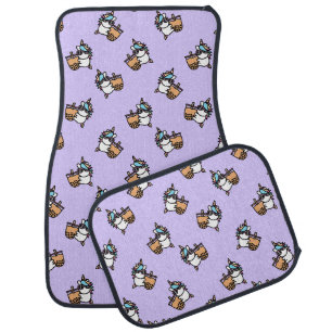 Cute Bubble Tea & Unicorn Car Floor Mat