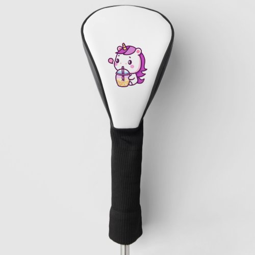 Cute bubble tea unicorn  golf head cover