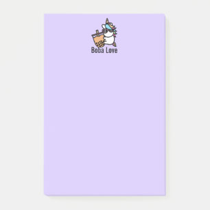 Cute Bubble Tea & Unicorn Post-it Notes