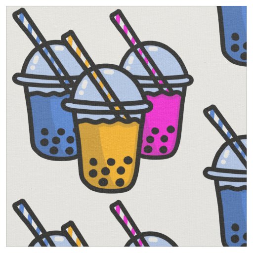 cute bubble teas fabric