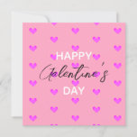 Cute Bubblegum Pink Hearts Happy Galentines Day Holiday Card