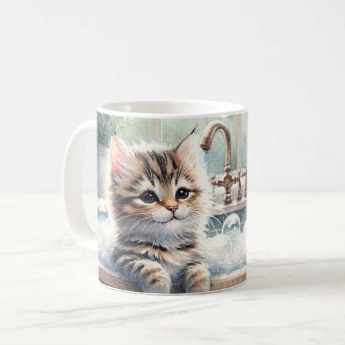 Cute Bubbly Kitten Bath Time  Coffee Mug