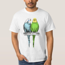 Cute Budgerigar Couple Budgies